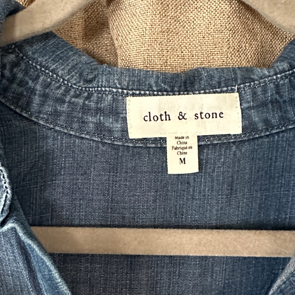 Anthropologie cloth & stone Shirt Dress chambray NWOT - Picture 4 of 9
